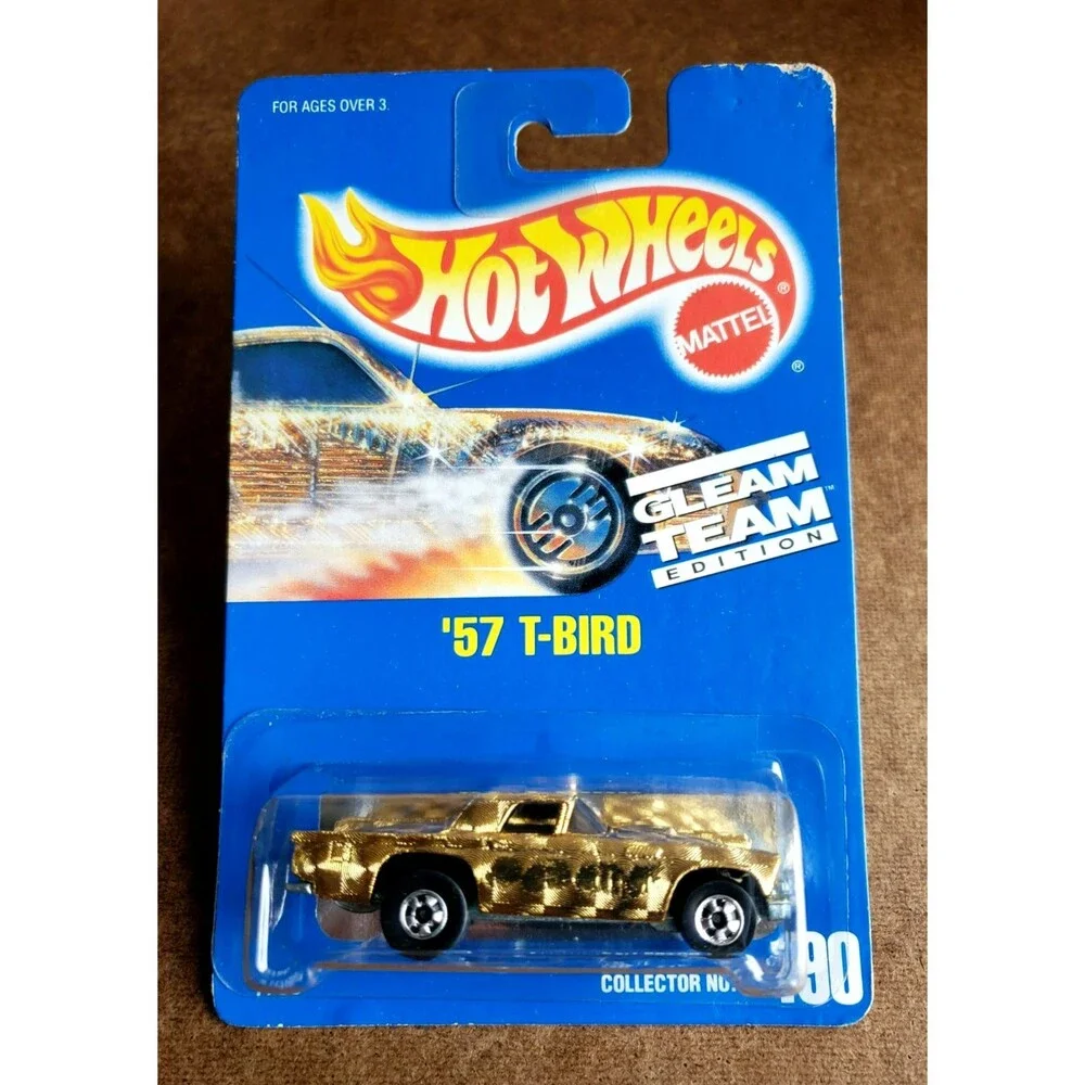 VTG 1991 Hot Wheels '57 T-BIRD Dark Gold Chrome 190 GLEAM TEAM SERIES #1760 1:64
